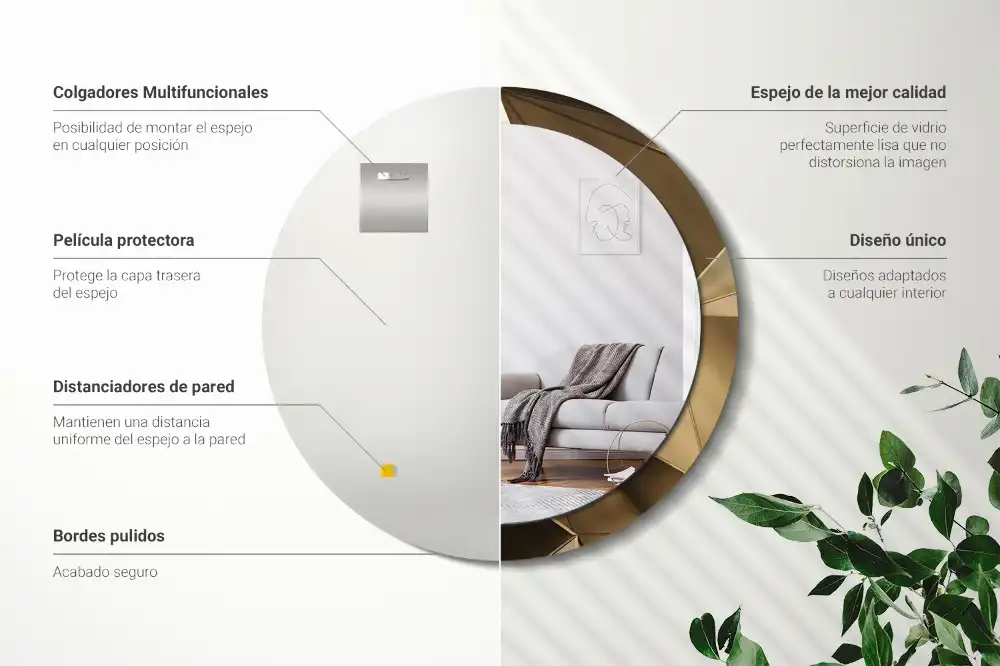 Round decorative mirror Modern abstraction