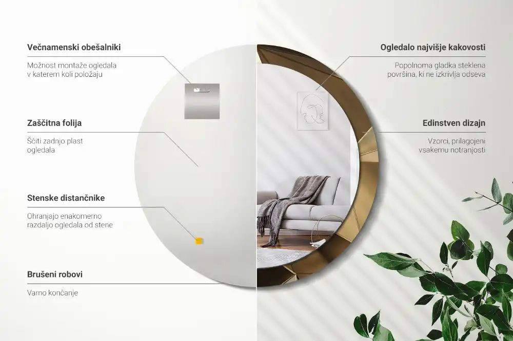 Round decorative mirror Modern abstraction