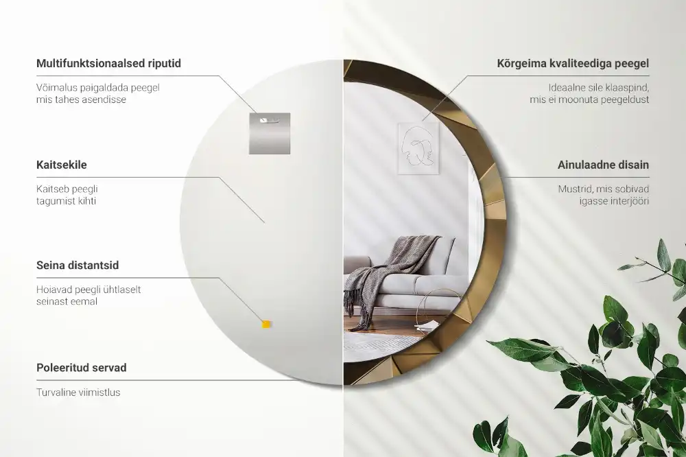 Round decorative mirror Modern abstraction