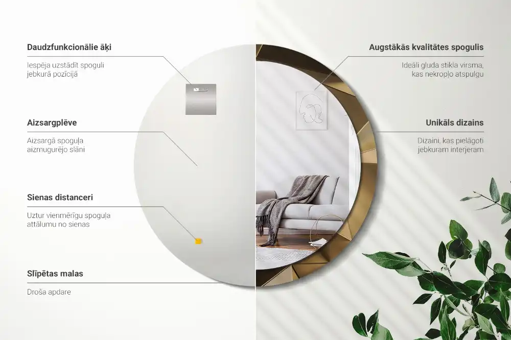 Round decorative mirror Modern abstraction