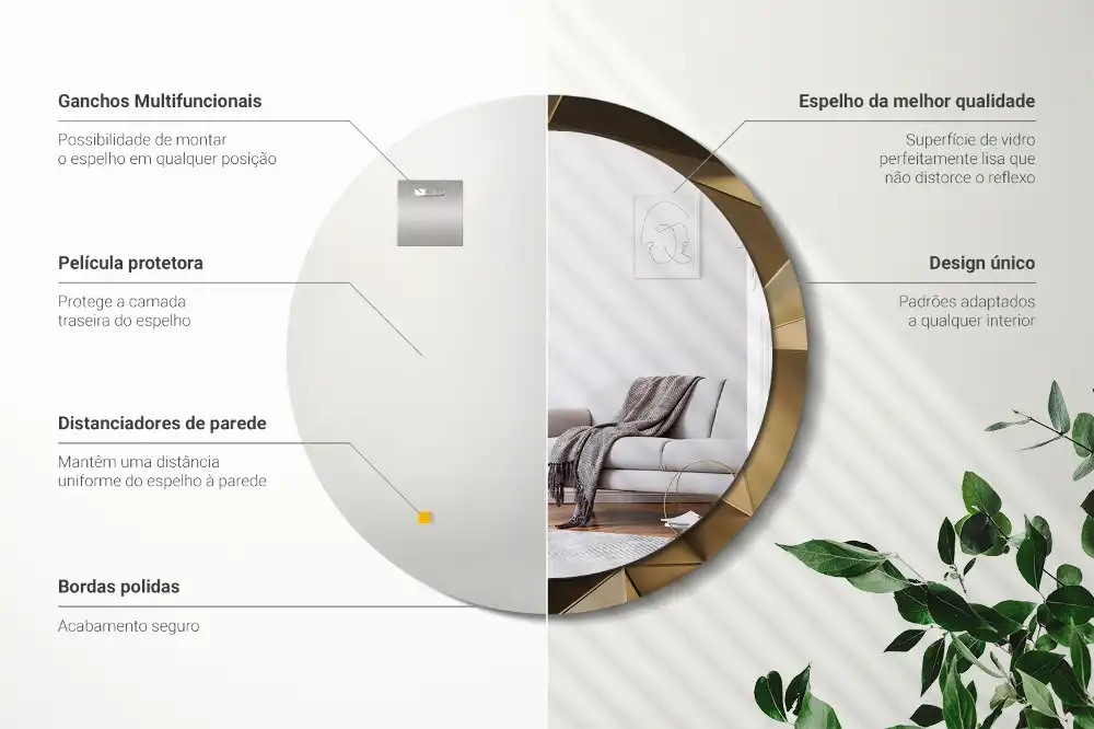 Round decorative mirror Modern abstraction