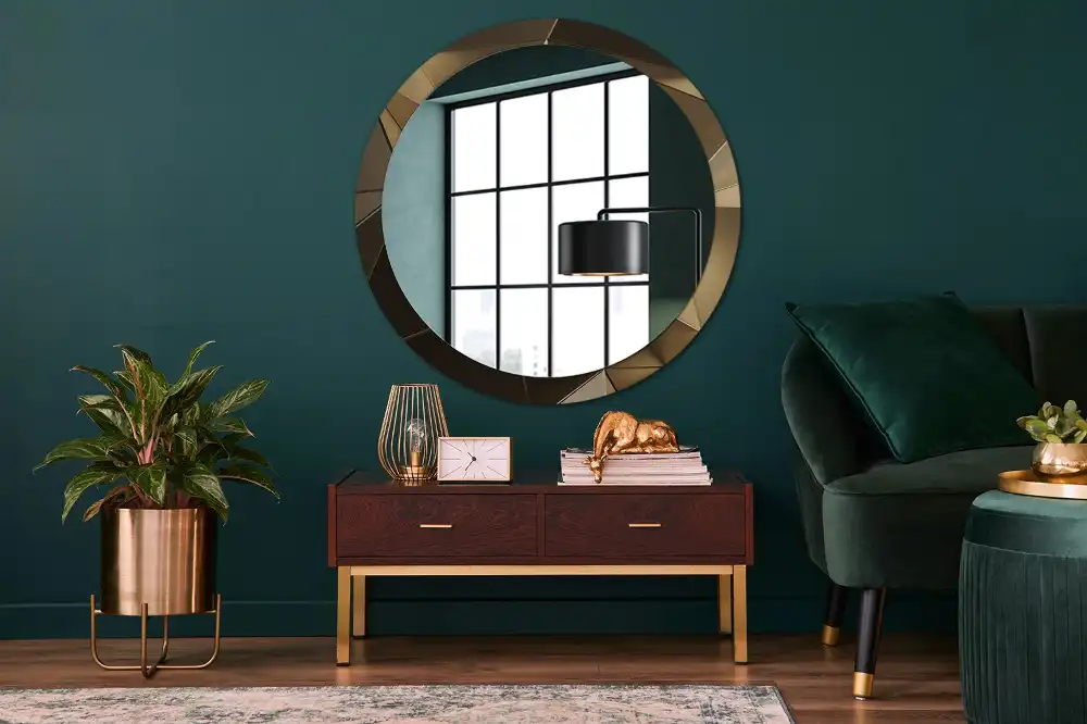 Round decorative mirror Modern abstraction
