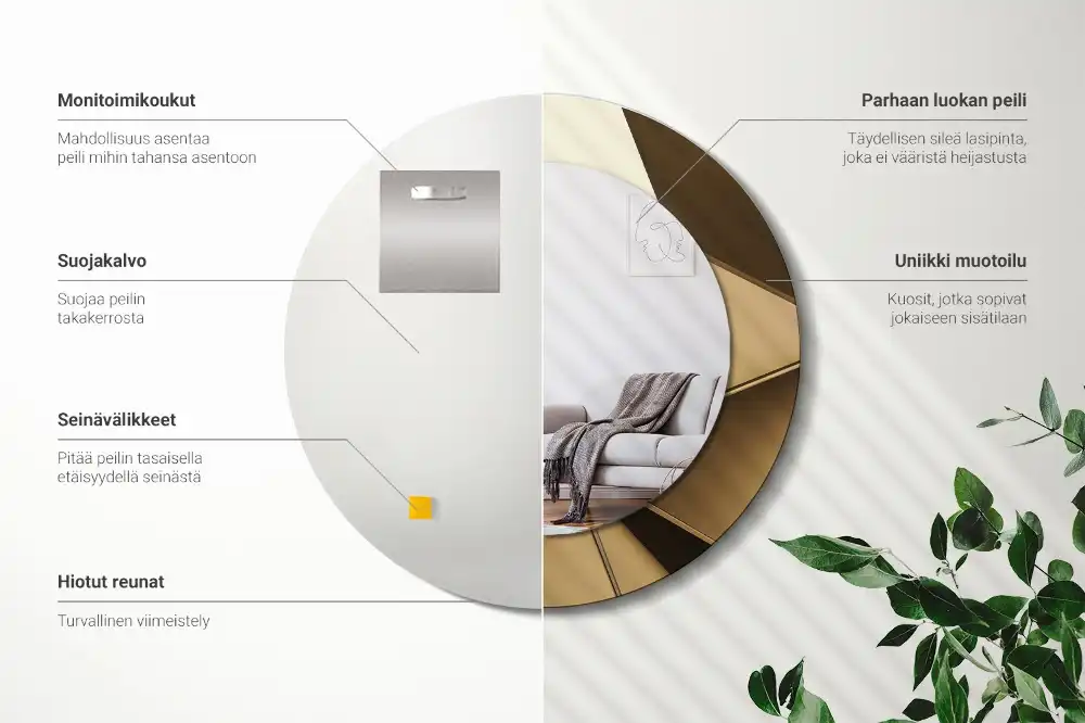 Round decorative mirror Modern abstraction