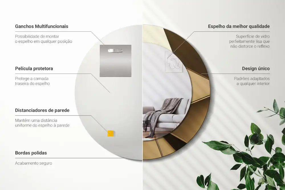 Round decorative mirror Modern abstraction