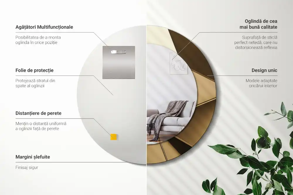 Round decorative mirror Modern abstraction