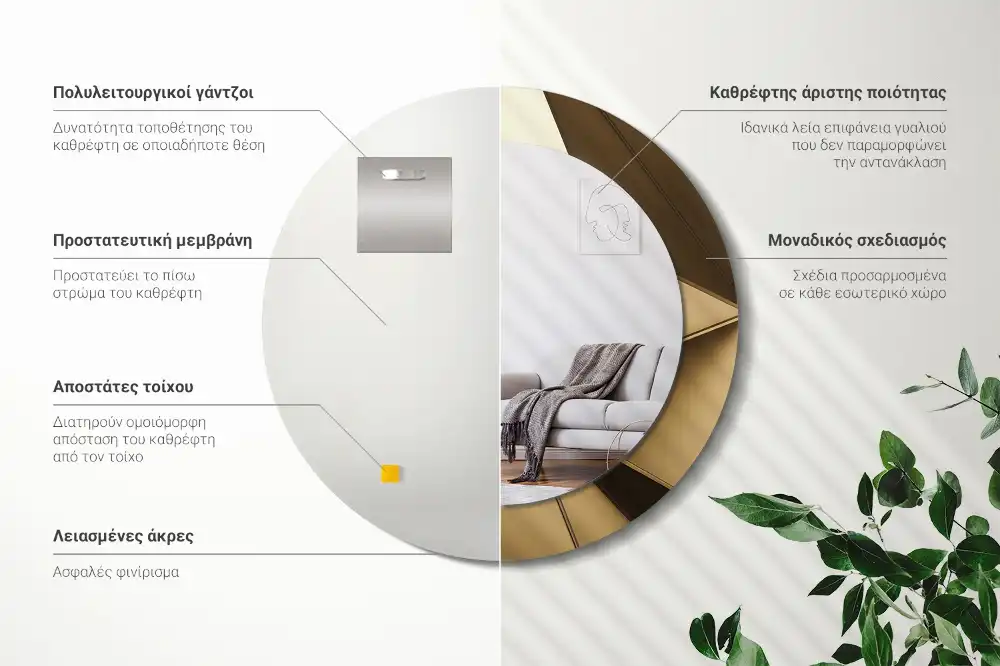 Round decorative mirror Modern abstraction