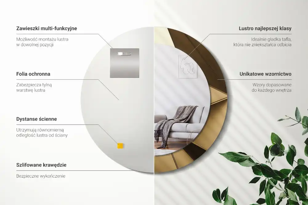 Round decorative mirror Modern abstraction