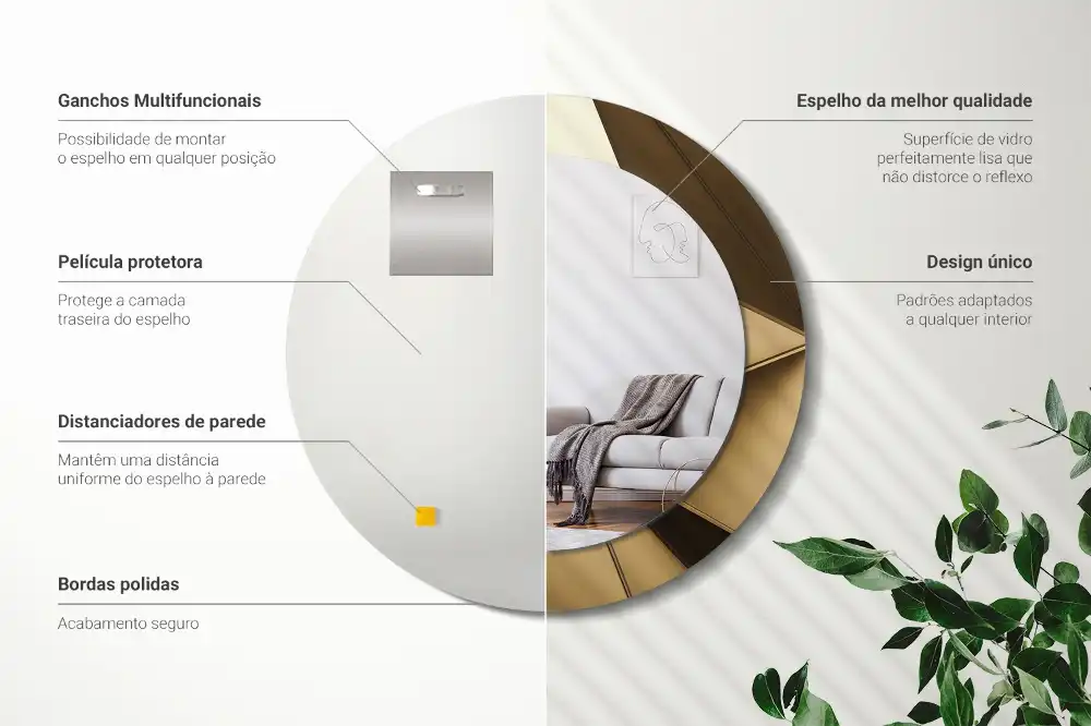 Round decorative mirror Modern abstraction