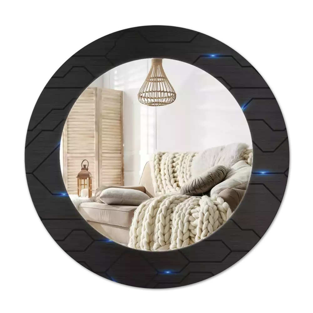 Round printed mirror Futuristic abstraction