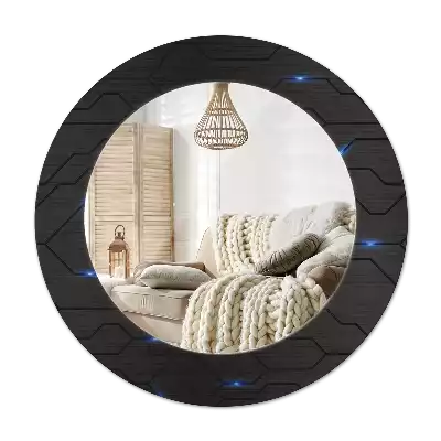 Round printed mirror Futuristic abstraction