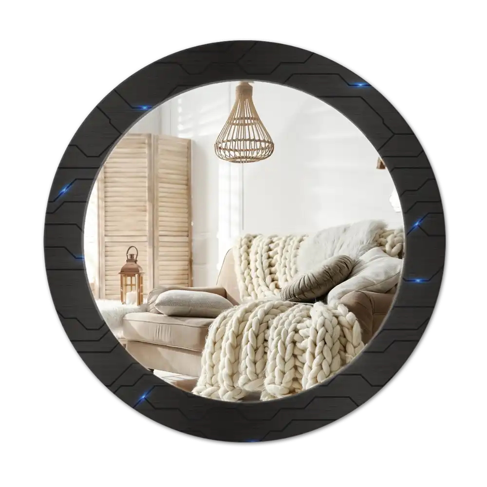 Round printed mirror Futuristic abstraction