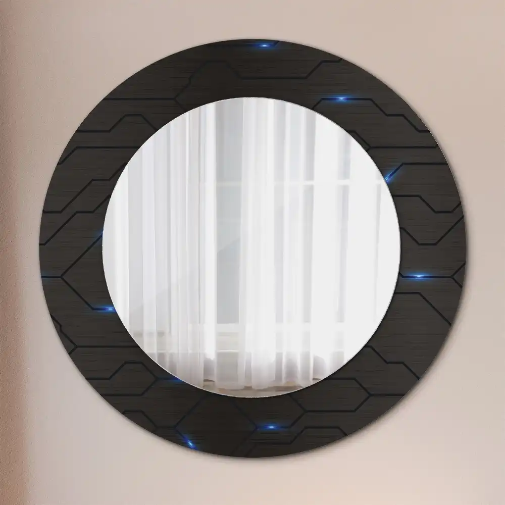 Round printed mirror Futuristic abstraction