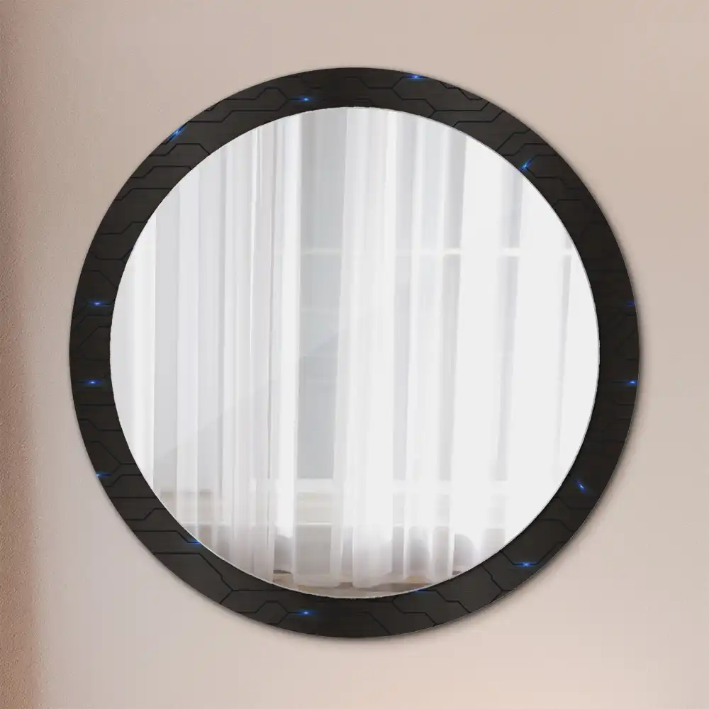 Round printed mirror Futuristic abstraction