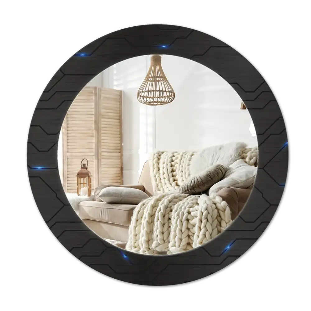 Round printed mirror Futuristic abstraction