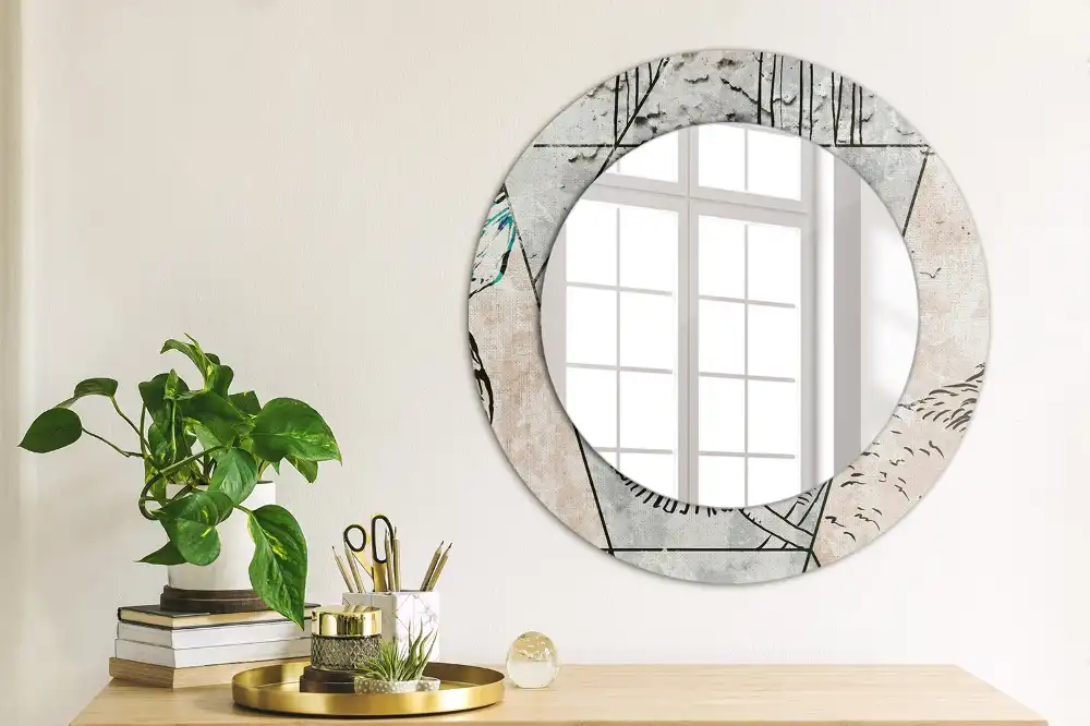 Round decorative mirror Abstract animals