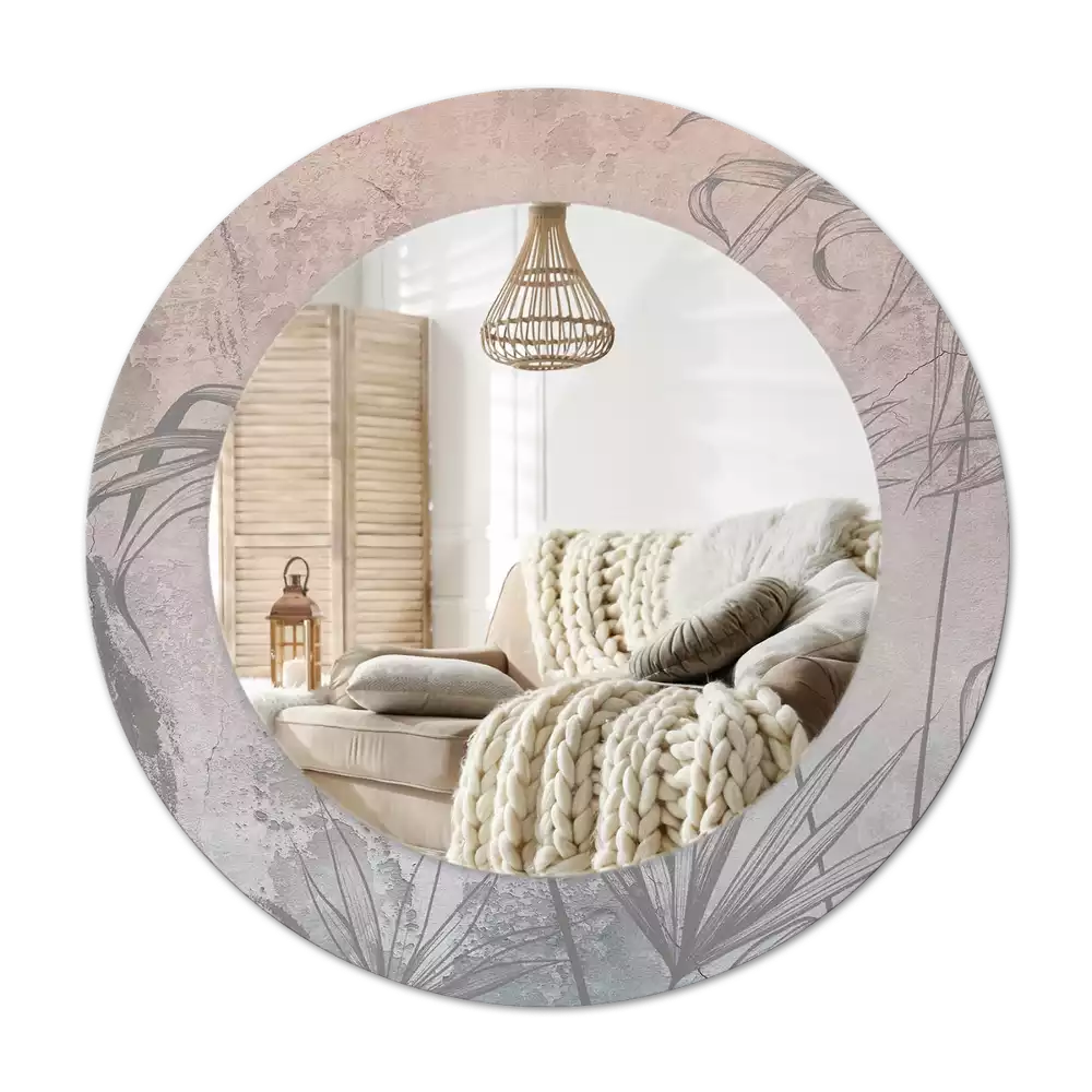 Round decorative mirror Tropical flowers