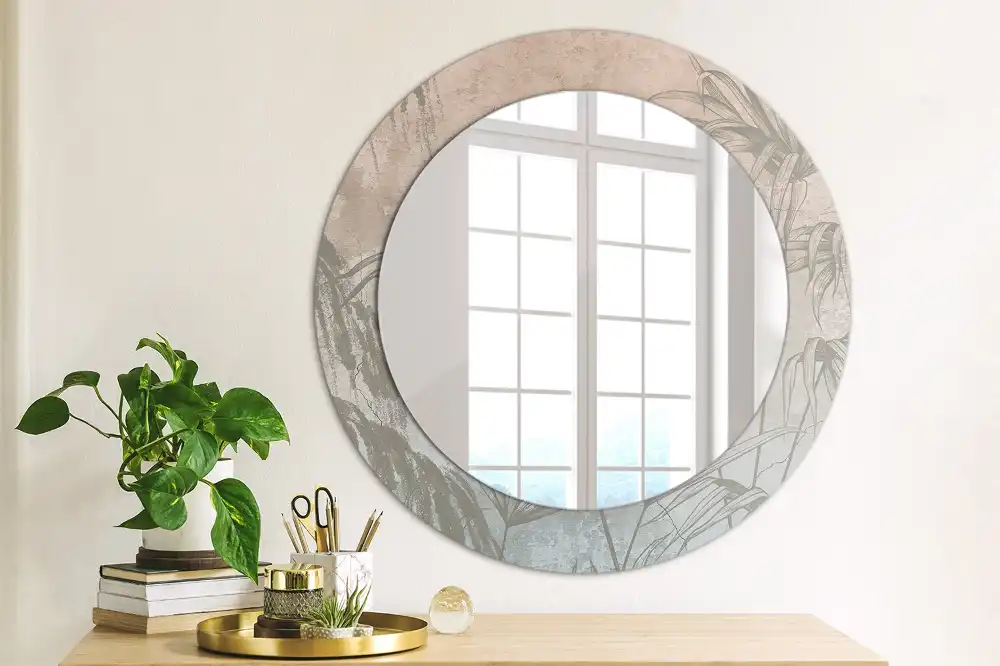 Round decorative mirror Tropical flowers