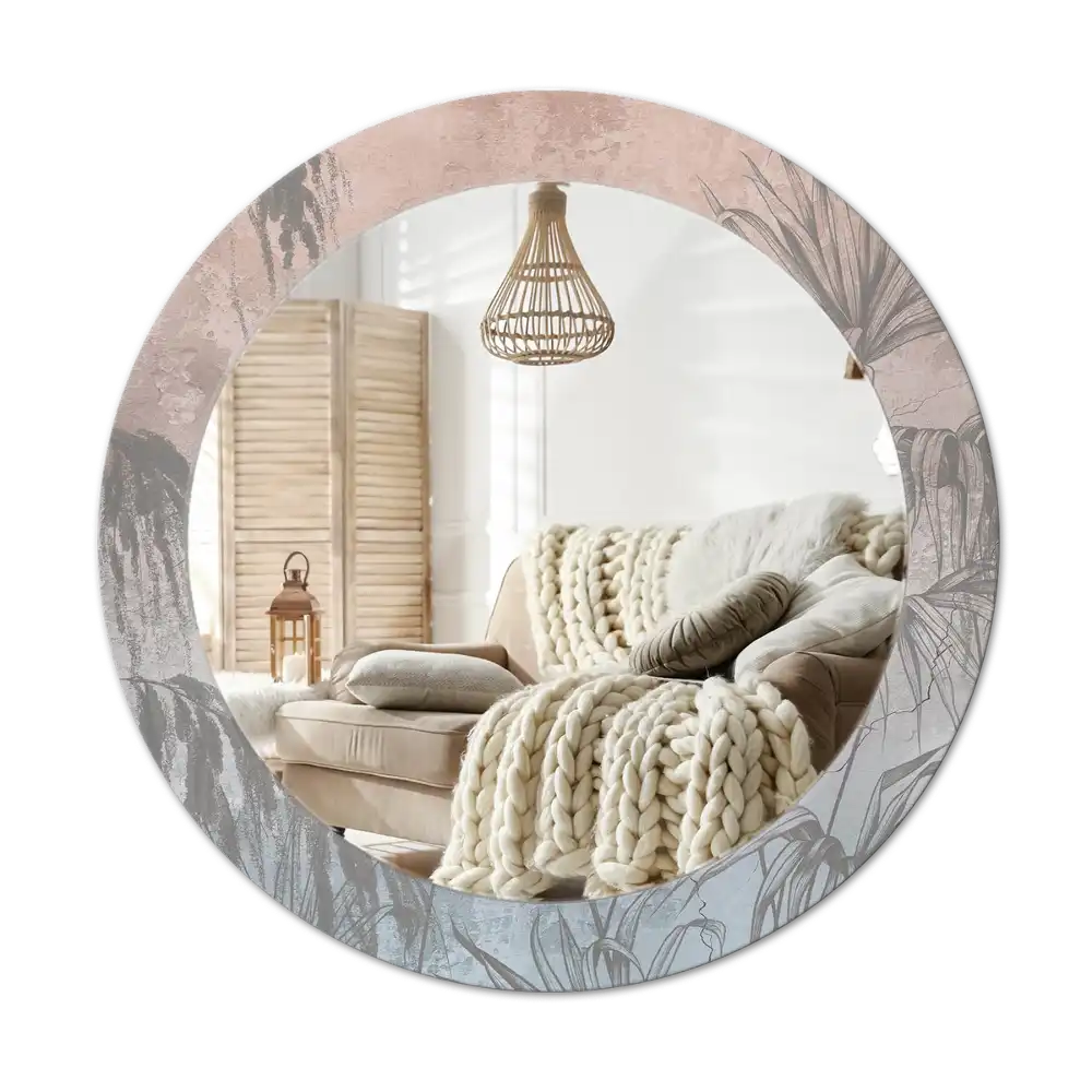 Round decorative mirror Tropical flowers