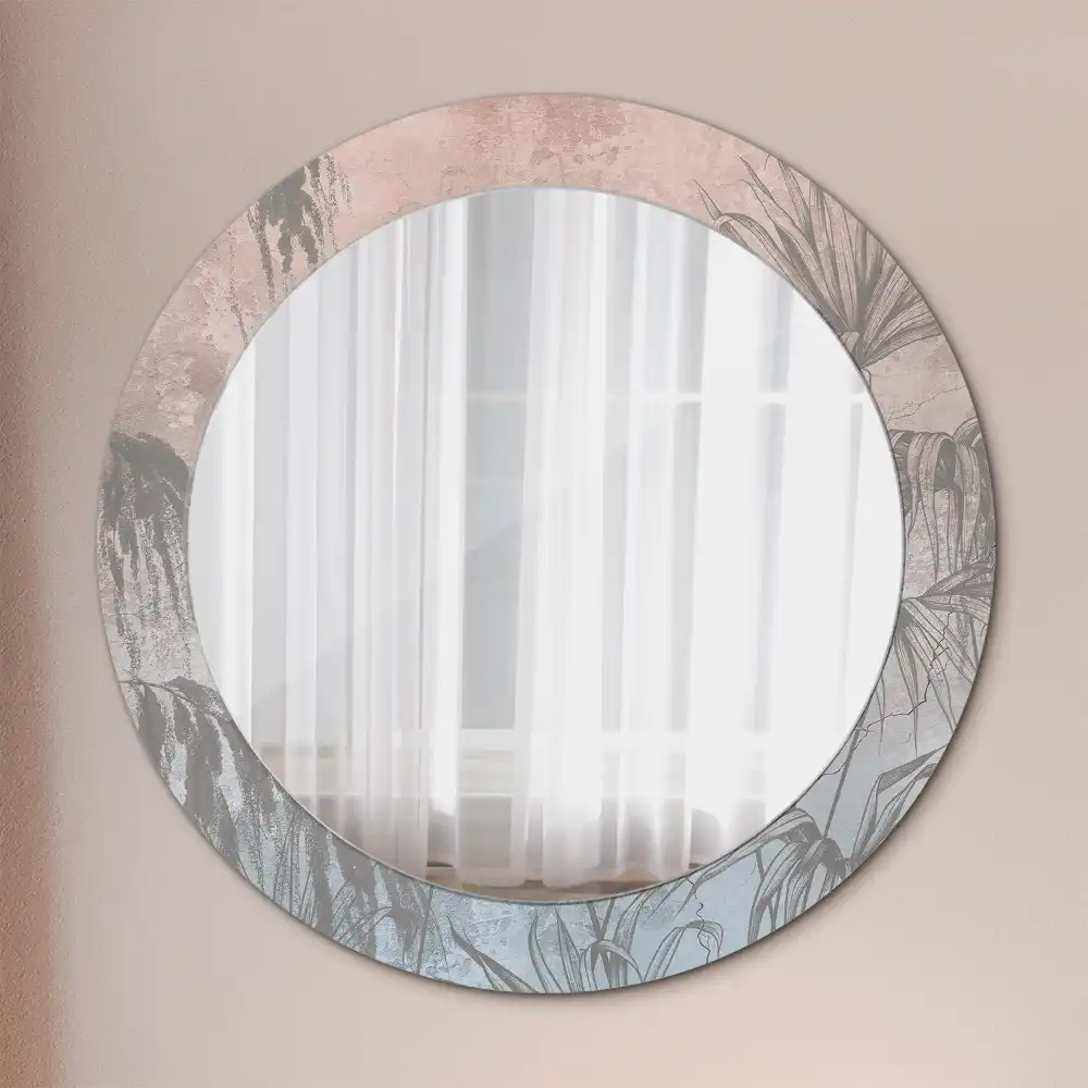 Round decorative mirror Tropical flowers