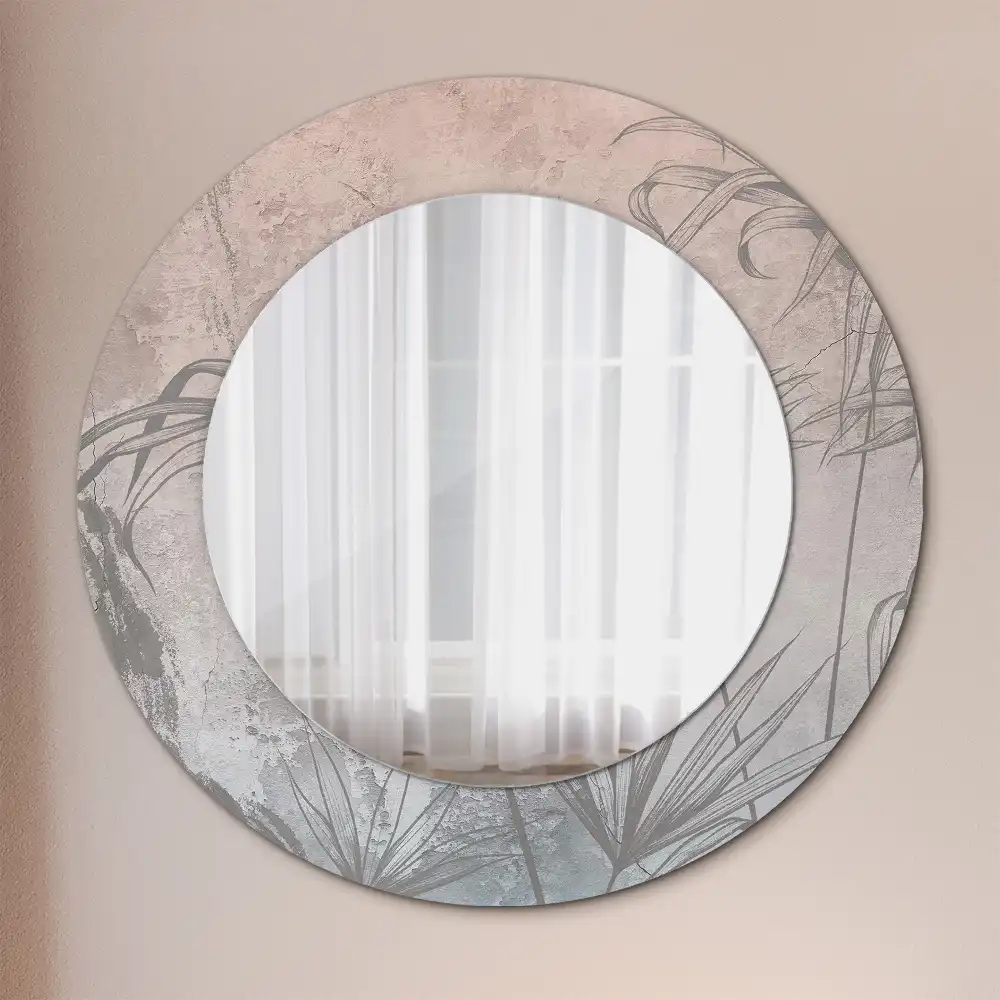 Round decorative mirror Tropical flowers