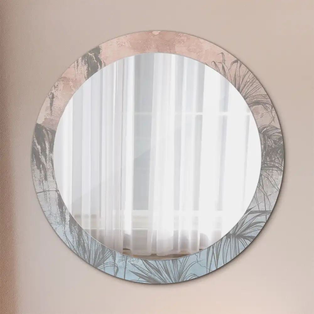 Round decorative mirror Tropical flowers