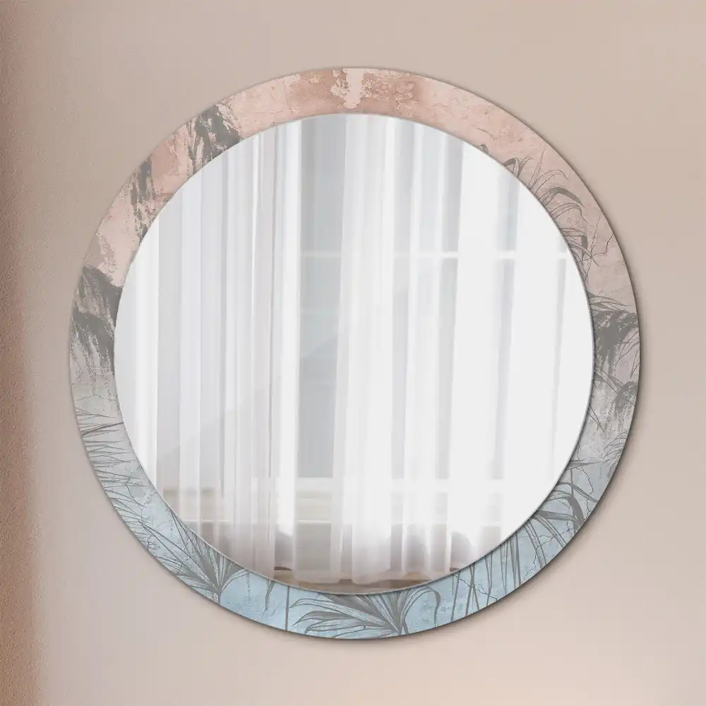 Round decorative mirror Tropical flowers