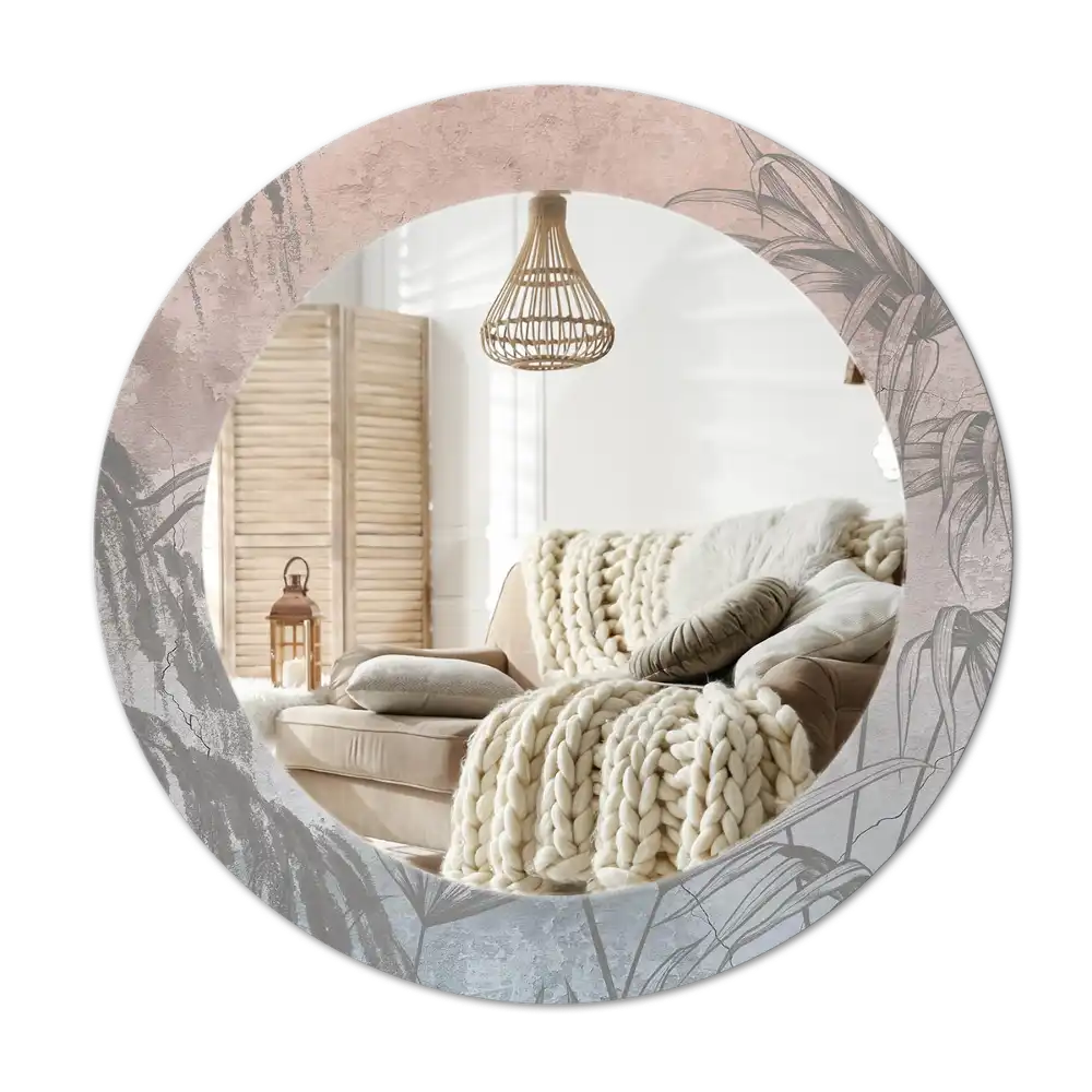 Round decorative mirror Tropical flowers
