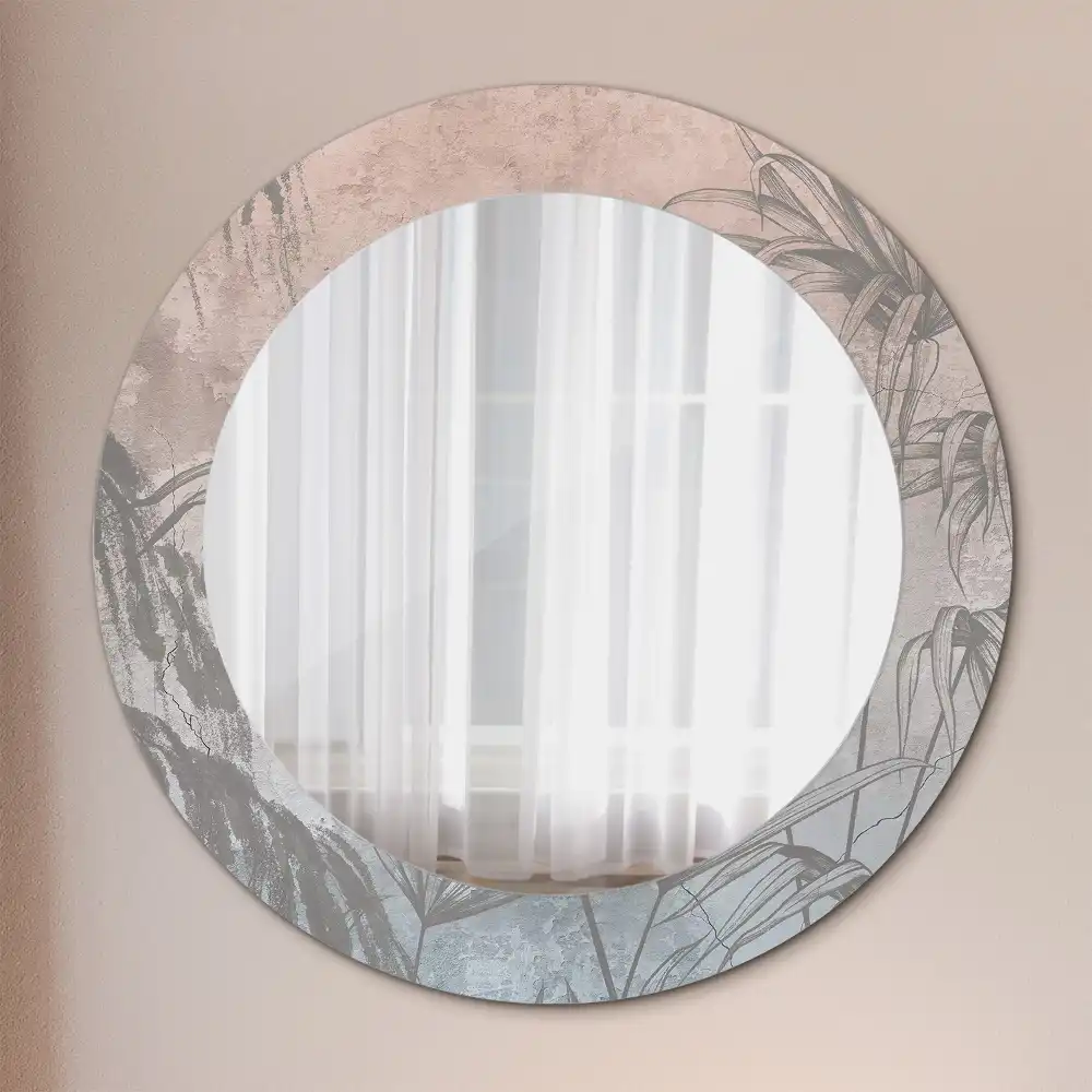 Round decorative mirror Tropical flowers