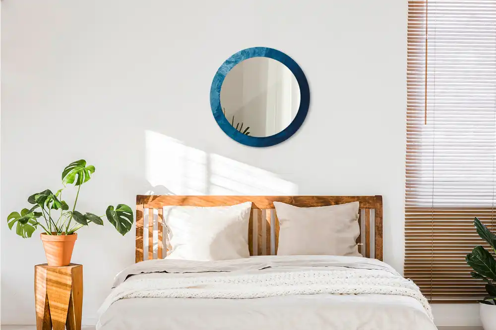 Round printed mirror Abstract art