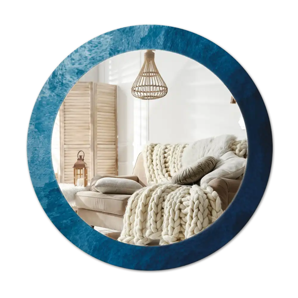 Round printed mirror Abstract art