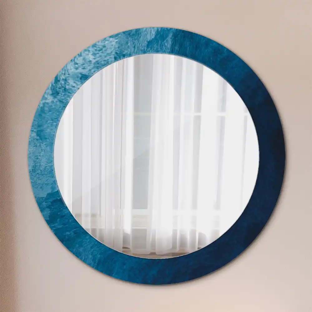 Round printed mirror Abstract art