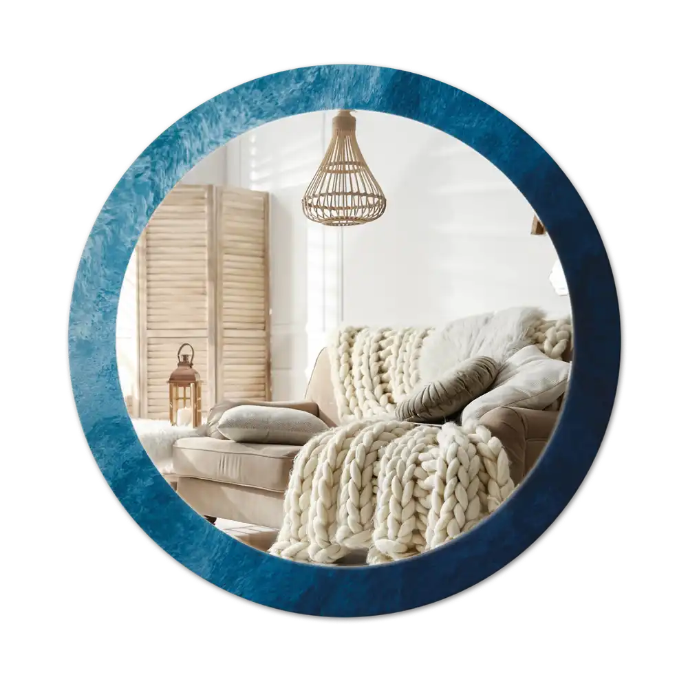 Round printed mirror Abstract art