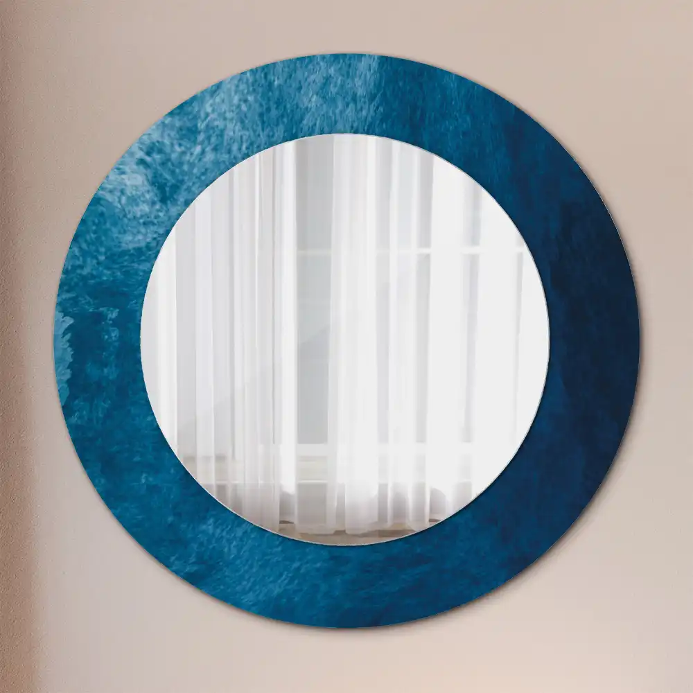 Round printed mirror Abstract art