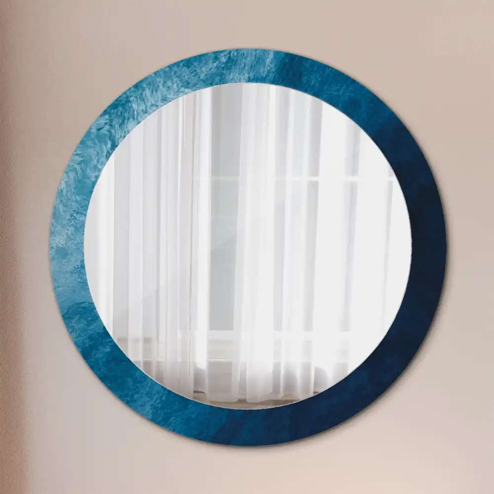 Round printed mirror Abstract art