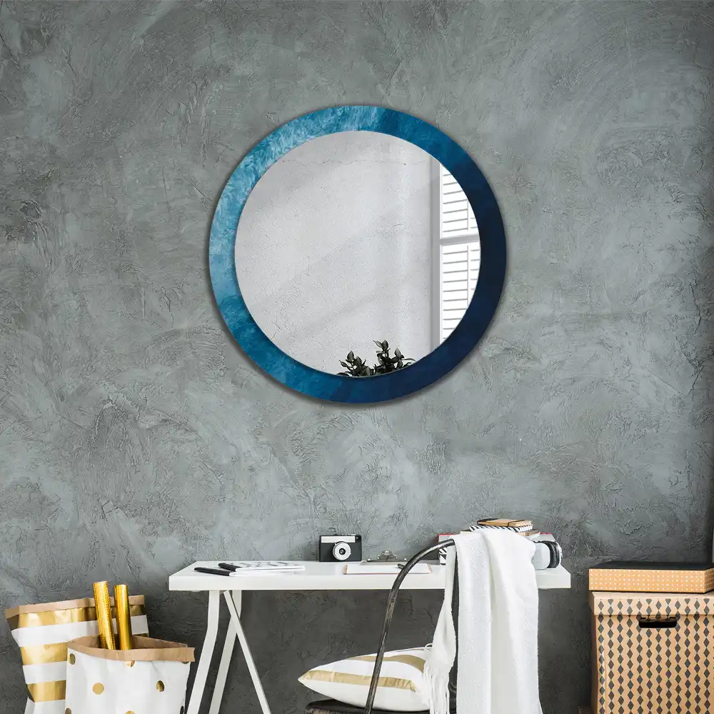 Round printed mirror Abstract art
