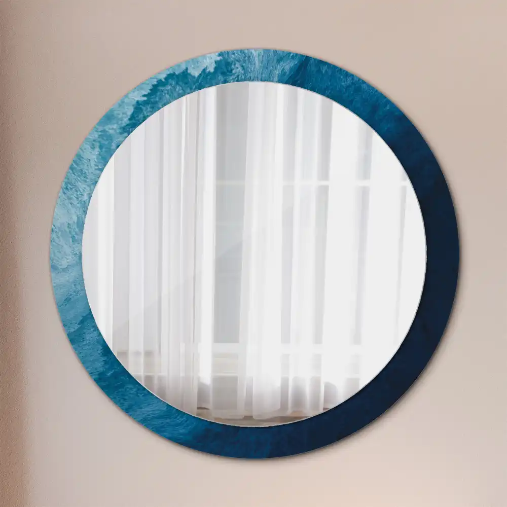 Round printed mirror Abstract art