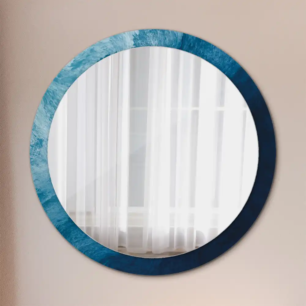 Round printed mirror Abstract art