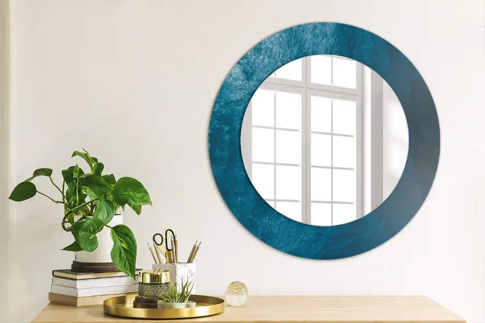 Round printed mirror Abstract art