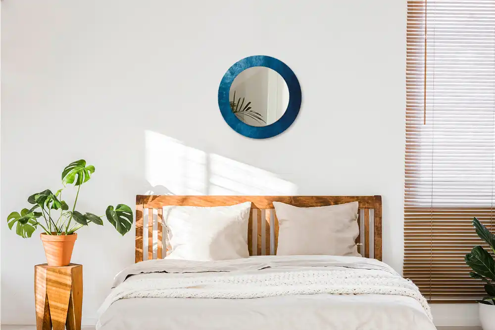 Round printed mirror Abstract art