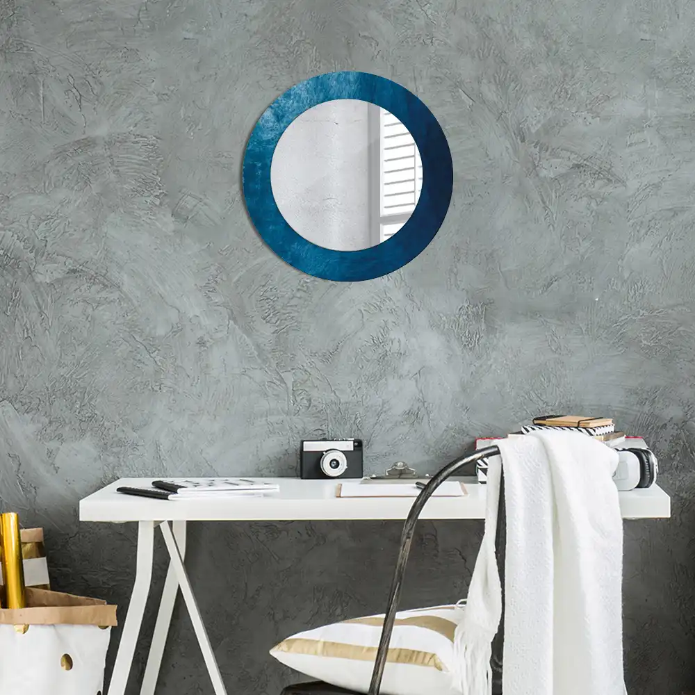 Round printed mirror Abstract art