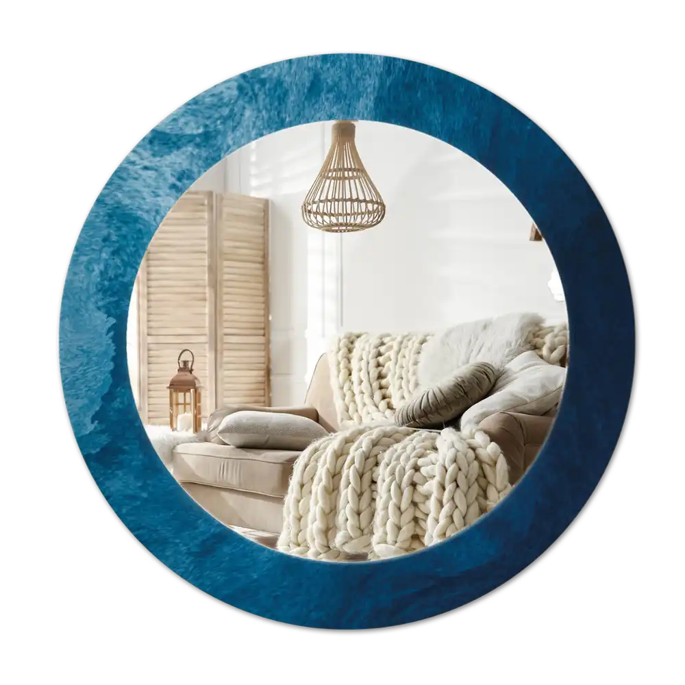 Round printed mirror Abstract art