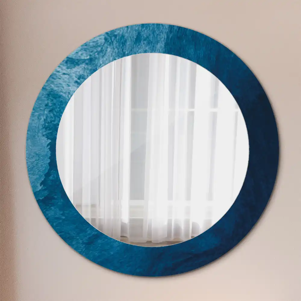 Round printed mirror Abstract art