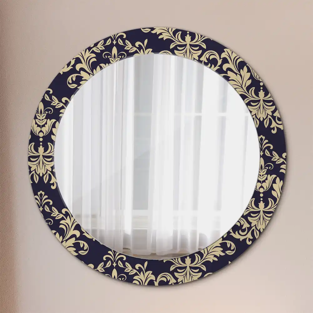 Round wall mirror decor Floral pattern