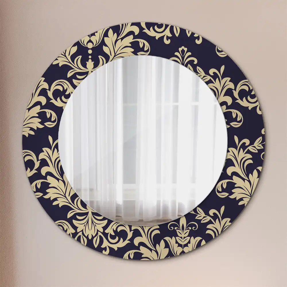 Round wall mirror decor Floral pattern