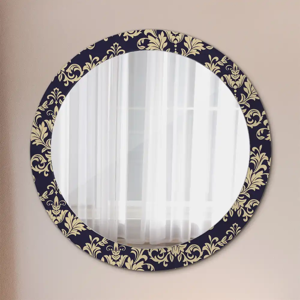 Round wall mirror decor Floral pattern