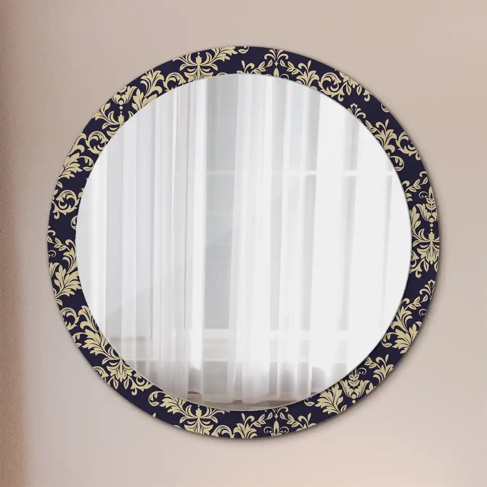 Round wall mirror decor Floral pattern