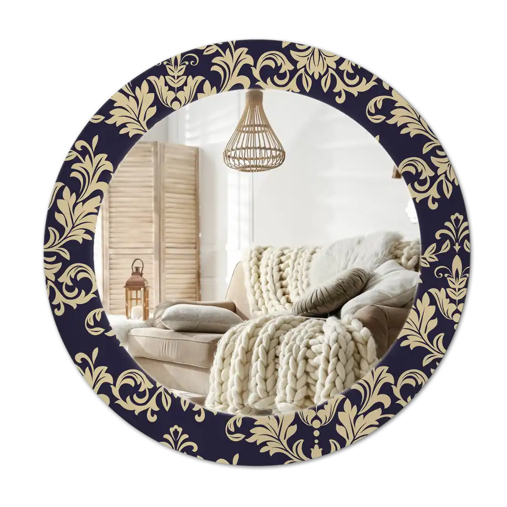 Round wall mirror decor Floral pattern