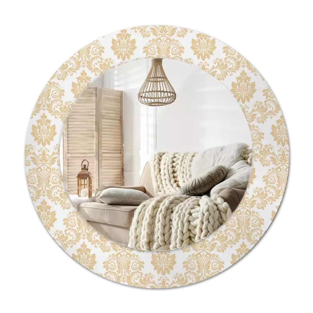 Round decorative mirror Baroque pattern