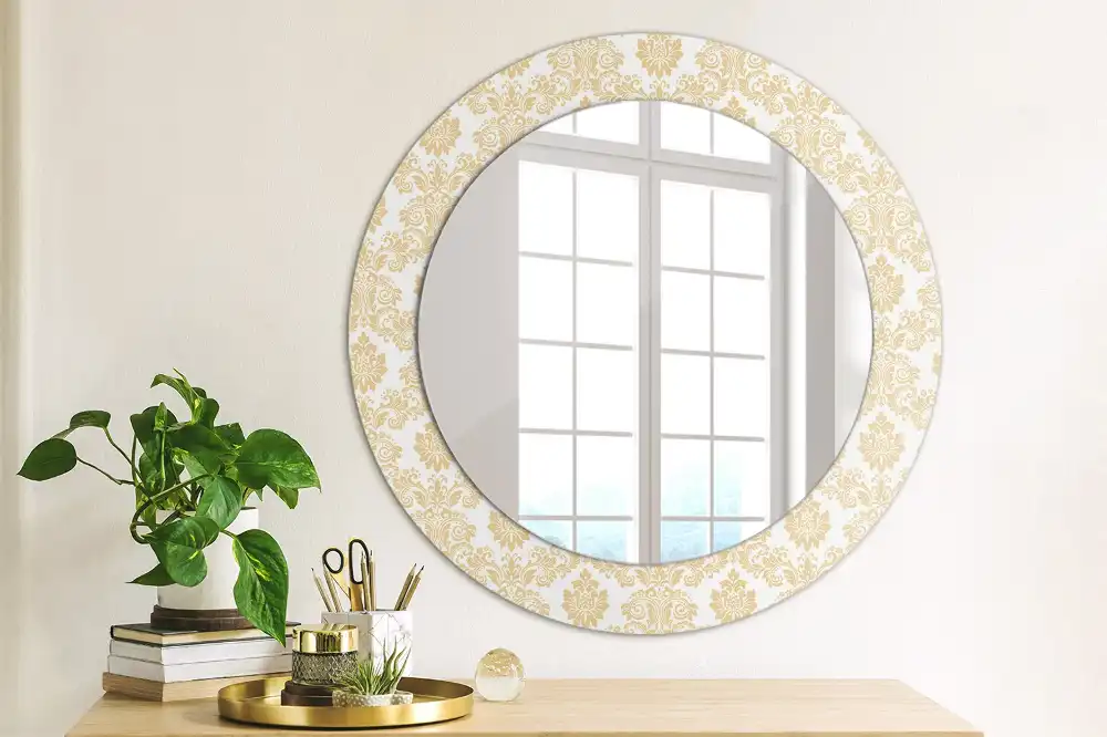 Round decorative mirror Baroque pattern