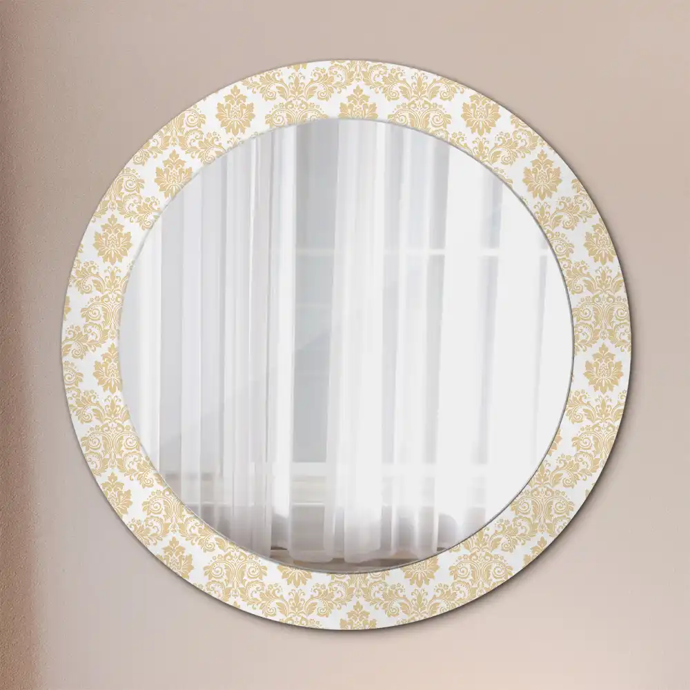 Round decorative mirror Baroque pattern